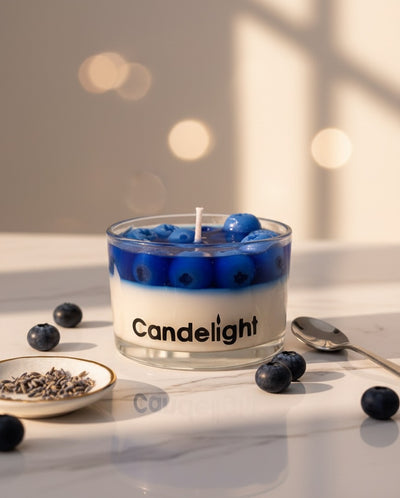Blueberry Scented Glass Jar Candle – Luxury Soy Wax & Gel Wax Handcrafted Candle