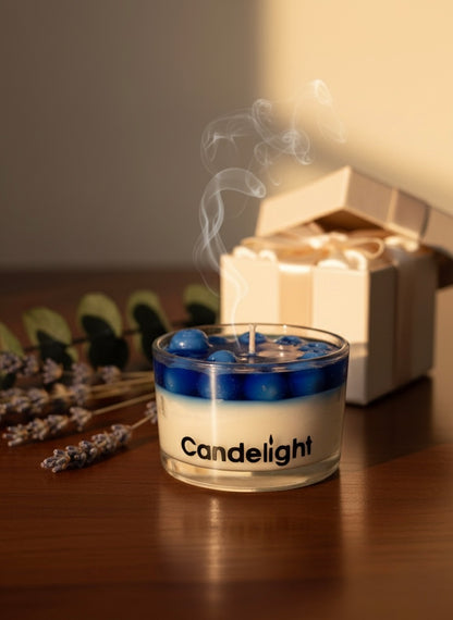 Blueberry Scented Glass Jar Candle – Luxury Soy Wax & Gel Wax Handcrafted Candle